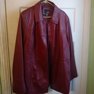Women's Red Leather Jacket